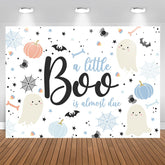 Aperturee - Blue A Little Boo Is Almost Due Baby Shower Backdrop